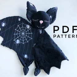bat plush pattern, bat pattern, baby lovey pattern, bat toy sewing pattern, baby comforter pattern, baby gift pattern