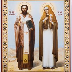 Saints Cyprian and Justina icon | Orthodox gift | free shipping from the Orthodox store
