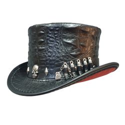 Crocodile Hunters Leather Top Hat
