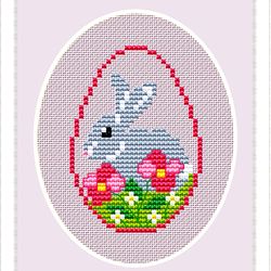 EASTER BUNNY Easter Egg Ornament cross stitch pattern PDF by CrossStitchingForFun nstant Download, Easter card chart PDF