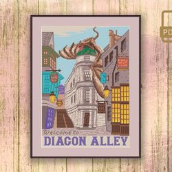 Welcome to Diagon Alley Cross Stitch Pattern