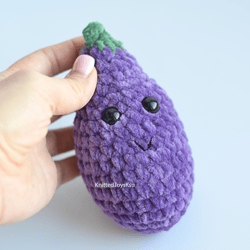 eggplant kitchen plush for toddler, eggplant fidget worry pet , vegetable eggplant lover stress buddy gift for brother