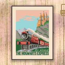 All Aboard the Hogwarts Express Cross Stitch Pattern