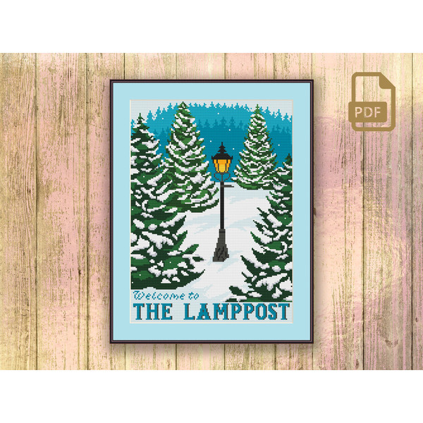 Welcome to Lamppost Cross Stitch Pattern, Movie Cross Stitch Pattern, Magic Cross Stitch Pattern, Retro Travel Pattern #tv_081