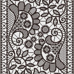 pdf cross stitch blackwork pattern - counted monochrome antique embroidery pattern - reproduction vintage sampler - 008
