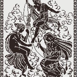 pdf cross stitch blackwork pattern - counted monochrome antique embroidery pattern - reproduction vintage sampler - 001