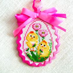 CHICKENS EASTER EGG Ornament cross stitch pattern PDF by CrossStitchingForFun Instant Download, DAISY cross stitch chart
