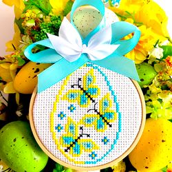 ukrainian butterflies easter egg ornament cross stitch pattern pdf by crossstitchingforfun instant download
