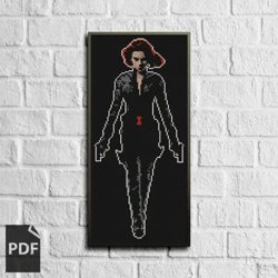 black widow cross stitch pattern, marvel cross stitch, digital pdf