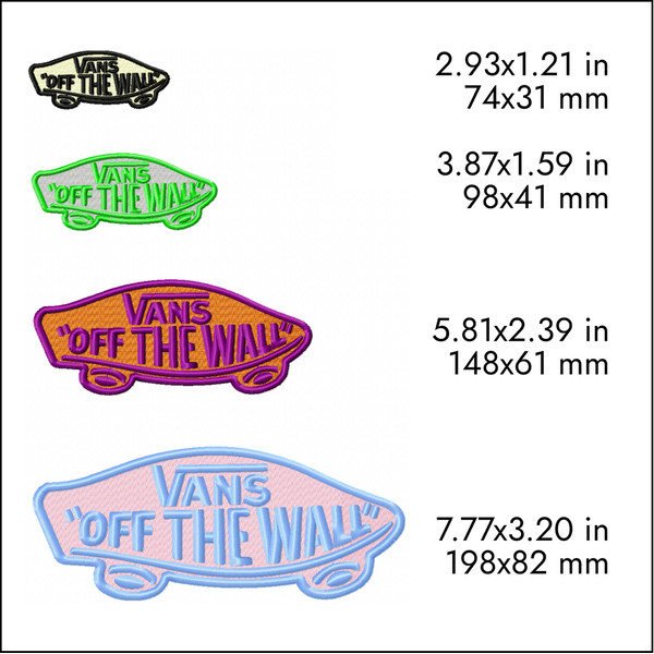 vans off the wall logo skateboard skateboarding machine embroidery designs