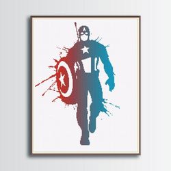 captain america cross stitch pattern 2, marvel comics cross stitch, digital pdf
