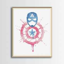 captain america cross stitch pattern 3, marvel comics cross stitch, digital pdf