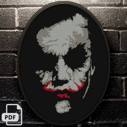 joker cross stitch pattern 1, dc comics cross stitch, digital pdf