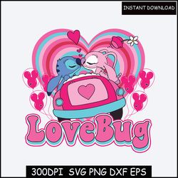 Stitch Love Bug SVG,valentines PNG, Sublimation, Digital Download, Cricut Cutting file, love Svg