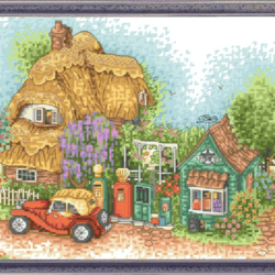 PDF Cross Stitch Pattern - House Village - Counted Sampler Vintage Scheme Cross Stitch - Digital Download