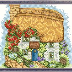 pdf cross stitch pattern - house village - counted sampler vintage scheme cross stitch - digital download