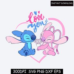 stitch and angel svg, stitch and angel png, stitch and angel pdf, stitch svg, valentines day svg, valentines svg