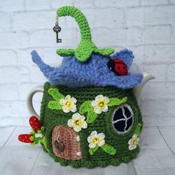 Crochet tea cosy, flower tea cosy, stylish tea cosy, Hand Crochet  tea cosy, crochet teapot cozy