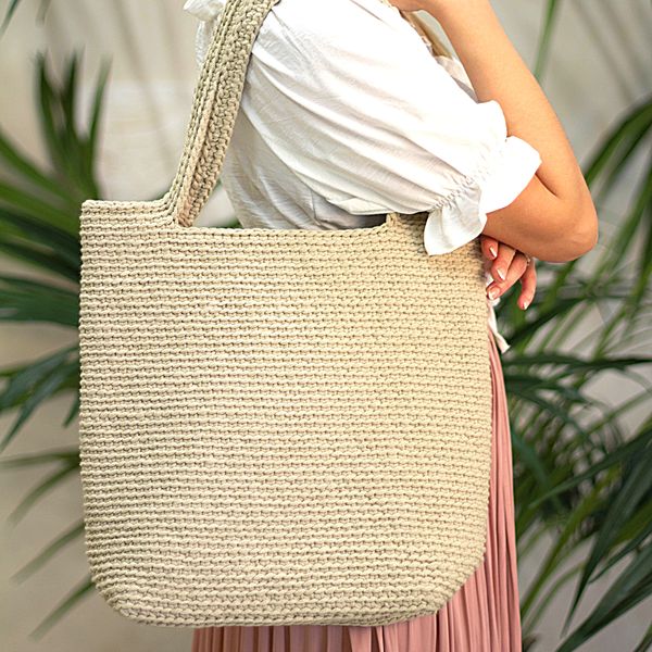 Crochet Tote Bag Pattern, Crochet bag DIY, Beach bag, Market - Inspire ...