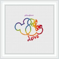 cross stitch pattern minnie mickey mouse disney contour rainbow silhouette superheroes kids counted crossstitch patterns