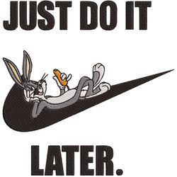 bugs bunny nike do it later embroidery machine design