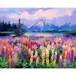 grand teton painting wyoming original art national park artwork landscape wall art impasto oil painting 16 by 20 inches