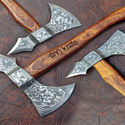 Custom HandForged, Damascus Steel Functional Axe 17 inches, Viking Axe, Tomahawk, Hatchet, Battle Ready Axe, With Sheath