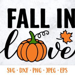 fall in love svg. inspirational quote. autumn design