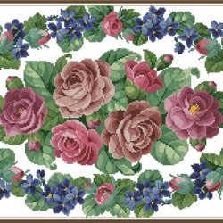 PDF Berlin Flowers - Antique Cross Stitch Pattern - Reproduction Vintage Scheme 19th century - Digital Download - 1011