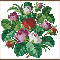 PDF Berlin Flowers - Antique Cross Stitch Pattern - Reproduction Vintage Scheme 19th century - Digital Download - 1009