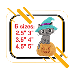 embroidery design cat with pumpkin
