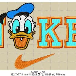 nike embroidery design donald and daisy