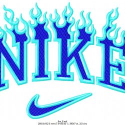 Nike embroidery design on fire