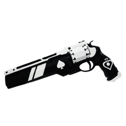 Ace of Spades hand cannon Destiny 2 with moving trigger, hammer and ammo.