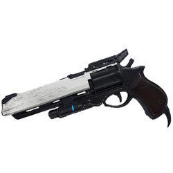 Hawkmoon hand cannon Destiny 2 with moving trigger, hammer and ammo.