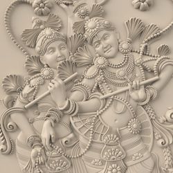 3D Model STL CNC Router file 3dprintable Indian Painting Panel