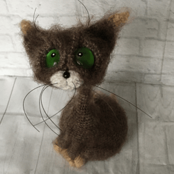 Cat Siam toy with wire frame, Crochet Siamese cat, crochet siam cat, beautiful Siamese cat, interior cat