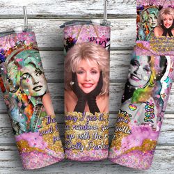 dolly parton tumbler png, dollywood tumbler wrap, montage tumbler, saint dolly parton, singer tumbler