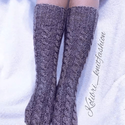 hand knitted high socks