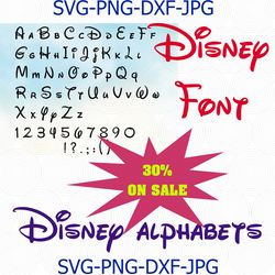 disney font svg disney alphabet svg disney letters svg cricut silhouette ttf otf installable font cut files clipart