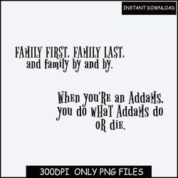 Digital PNG  The Addams Family silhouette, vector, clipart, instant download