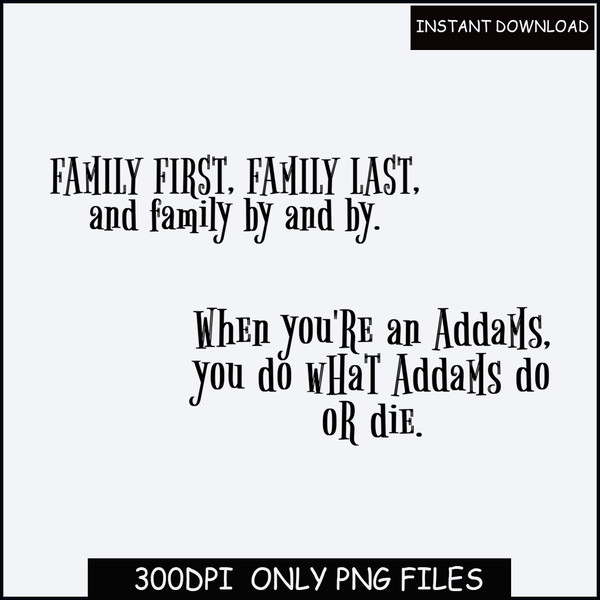 Digital PNG  The Addams Family silhouette, vector, clipart, instant download.jpg