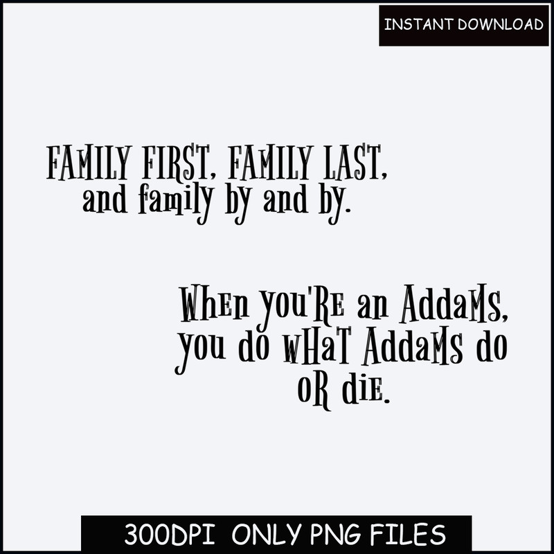 Digital PNG The Addams Family silhouette, vector, clipart, instant download.jpg