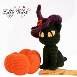 Witch Black cat. Crochet pattern
