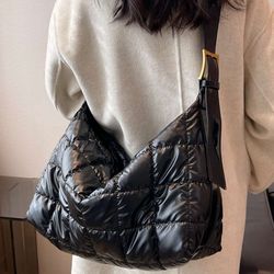Womens Minimalist Quilted Detail Hobo Bag
