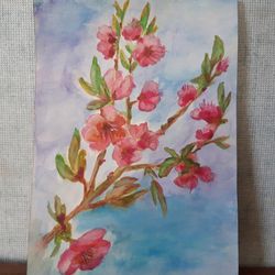 drawing watercolor, spring flowering