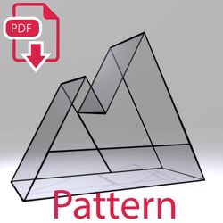 stained glass terrarium 010 mountains pattern . printable template. diy terrarium template