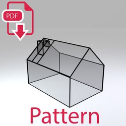 Stained glass terrarium 011 house pattern  | Printable template | DIY terrarium template