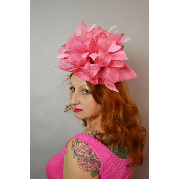 pink fascinator, pink fascinator hat, pink derby hat, derby - Inspire ...