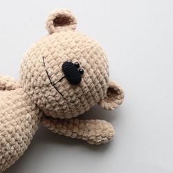 Easy PATTERN Crochet soft plush Bear for baby toy. Amigurumi bear soft plush toy for kids PDF. Tutorial crochet toy anim